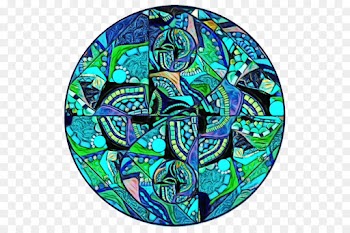 Stained Glass, Window, Glass, Turquoise, Psychedelic Art PNG