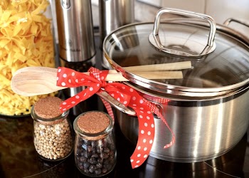 Stainless Steel Cooking Pot Half Opened