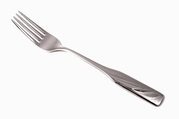Stainless Steel Fork on White Background