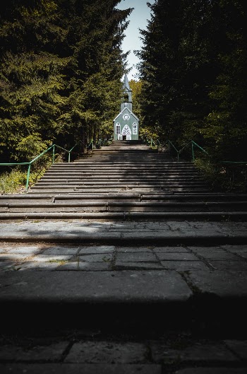 Stairs and chapel