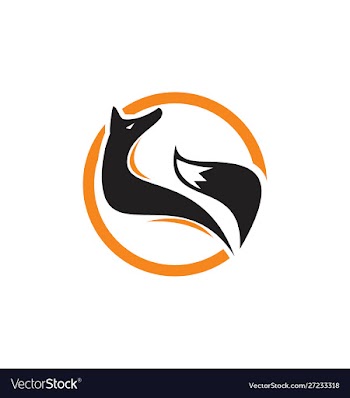 Stand fox extracted for look logo circle fox logo vector image