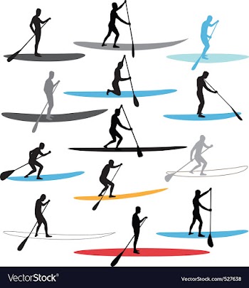 Stand up paddle boarding sup vector image