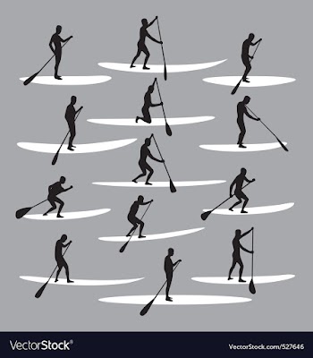 Stand up paddle boarding vector image