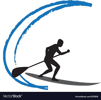 Stand up paddle boarding vector image