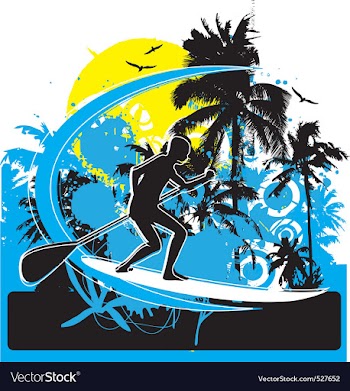 Stand up paddle boarding vector image