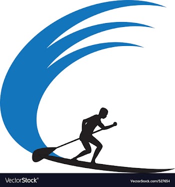 Stand up paddle boarding vector image