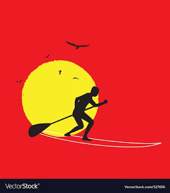 Stand up paddle boarding vector image