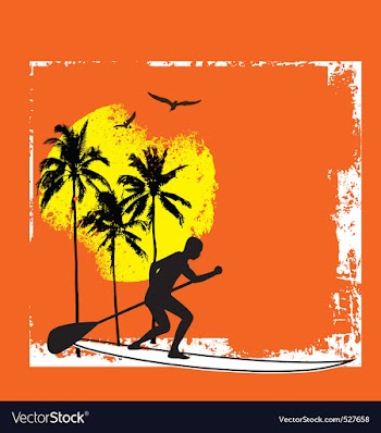 Stand up paddle boarding vector image