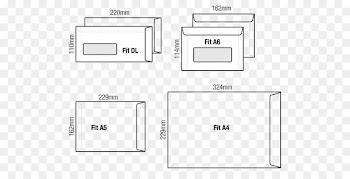 Standard Paper size Windowed envelope ISO 269 - watercolor envelop 