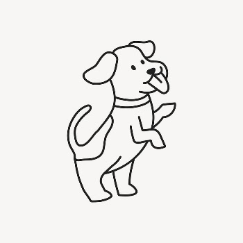 Standing dog doodle clipart, pet | Free Vector Illustration - rawpixel
