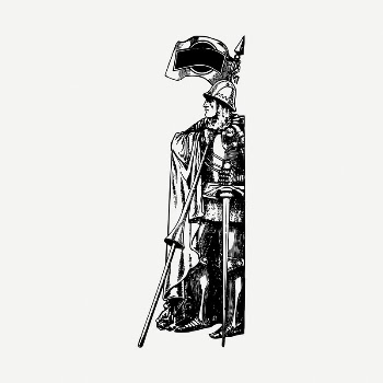 Standing knight clipart illustration psd. | Free PSD - rawpixel