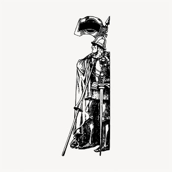 Standing knight illustration clipart vector. | Free Vector - rawpixel