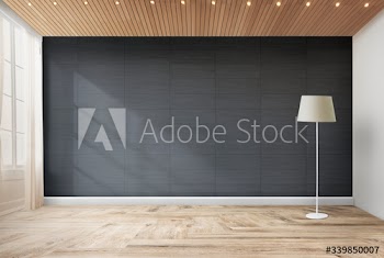 Standing lamp in a gray room