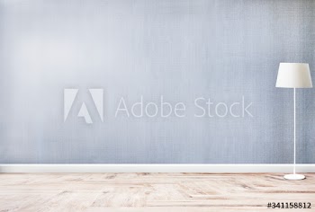 Standing lamp in a gray room