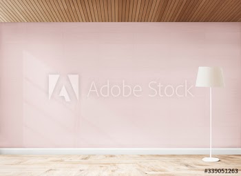Standing lamp in a pink room