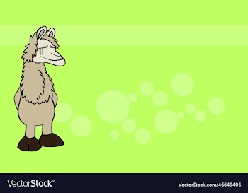 standing llama character cartoon background