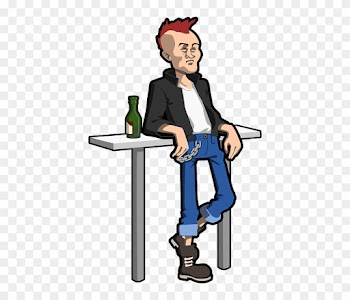 Standing Male, Man, Punk, Alcoholic, People, Bar, Standing - Gambar Kartun Punk Rock