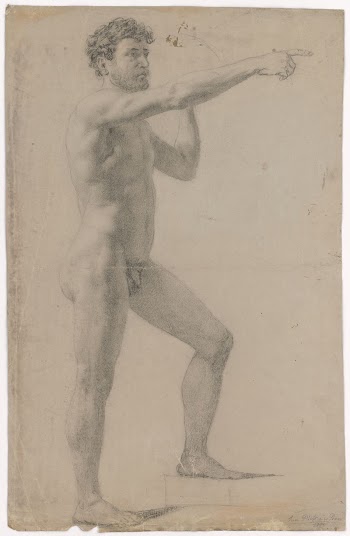 Standing male nude with raised | Free Photo - rawpixel