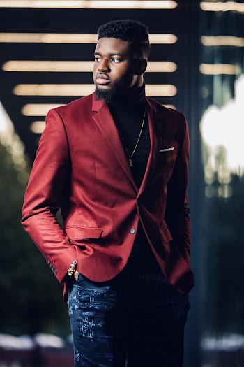 Standing Man Wearing Red Suit