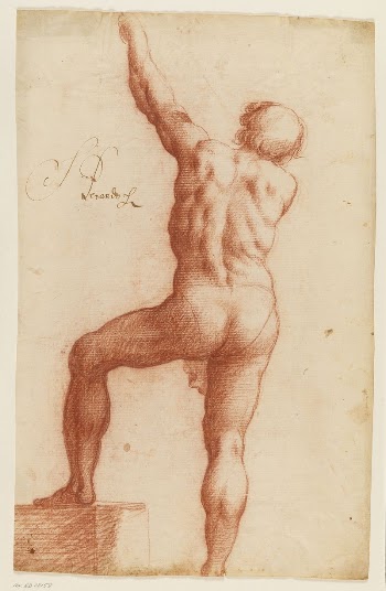 Standing semi-nude male seen from behind with his | Free Photo - rawpixel