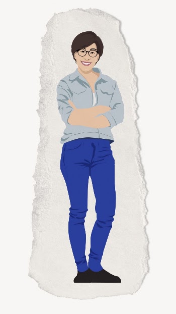 Standing woman, full length, torn | Free PSD - rawpixel