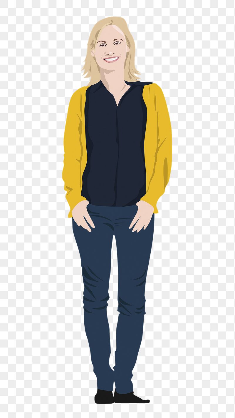 Standing woman sticker, full length | Free PNG - rawpixel