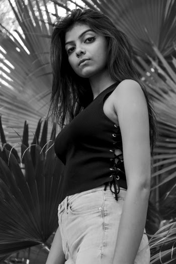 Standing Woman Wearing Crop Top