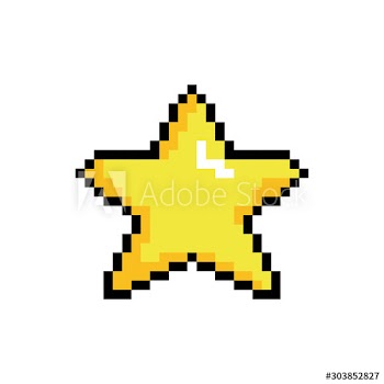 star 8 bits pixelated style icon