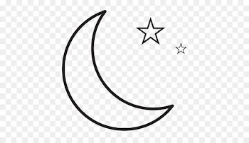 Star and crescent Moon Drawing - moon 