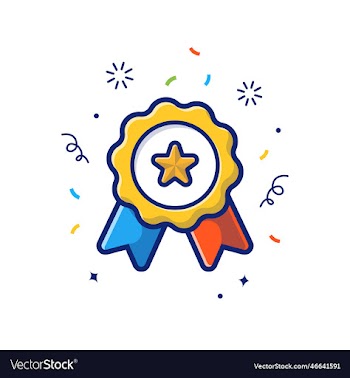 star badge ribbon cartoon