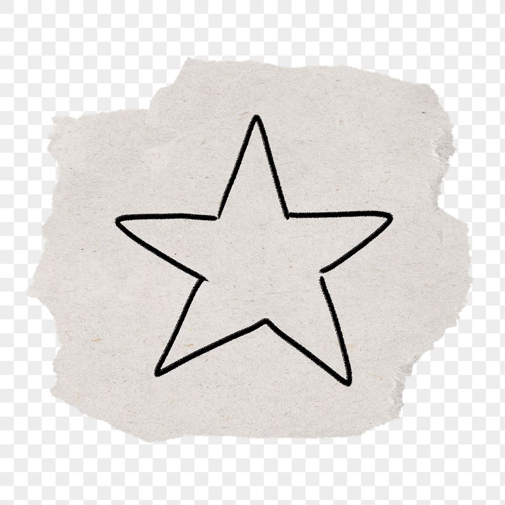 Star doodle png sticker, torn | Free PNG - rawpixel