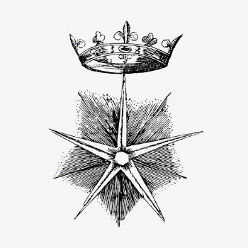 Star emblem hand drawn clipart, | Free Vector Illustration - rawpixel