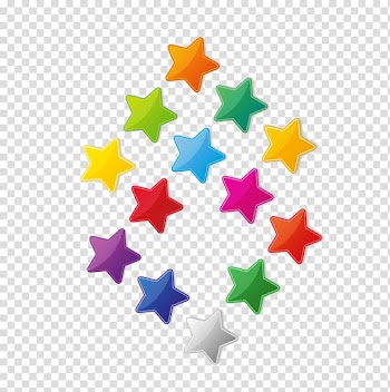 Star Fleece jacket, 13 colored stars transparent background PNG clipart