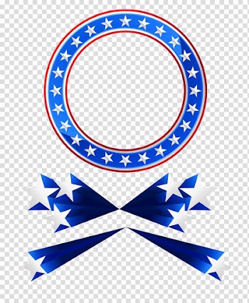 Star frame , American Oval Frame and Stars Decor , round blue and white with stars logo transparent background PNG clipart