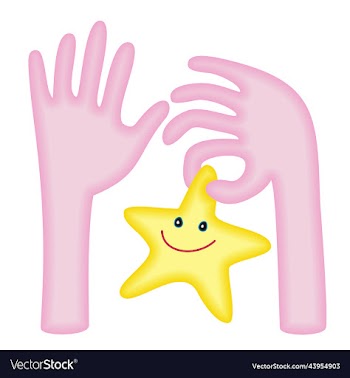 star in hands isolated