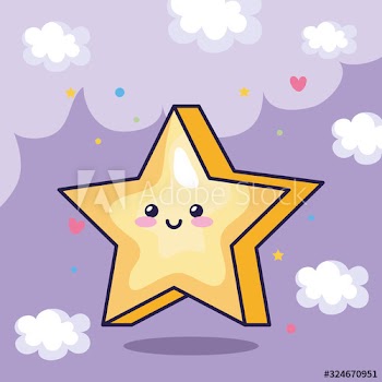 star magic kawaii with cute decoration design