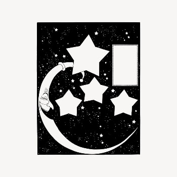 Star moon frame clipart, drawing | Free Vector Illustration - rawpixel