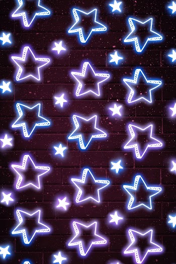 Star neon doodle psd pattern background