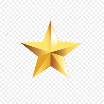 Star polygon Pentagram Gold Yellow - Golden five-pointed star 
