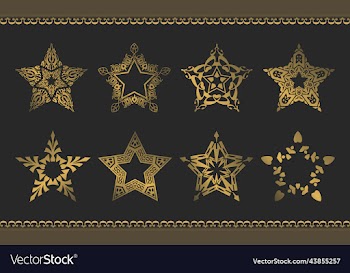 star shape gold ornament set