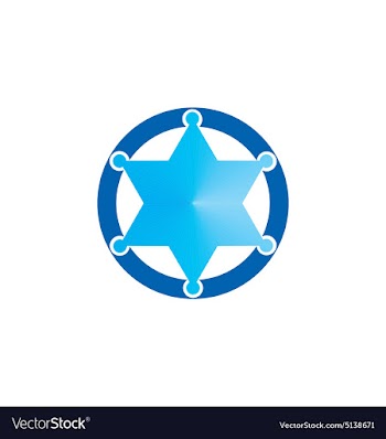  					Star sheriff bedge blue logo vector image														