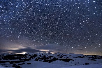 Star-sprinkled Mountains. Original public domain | Free Photo - rawpixel