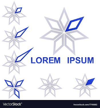 Star technology symbol design set vector image