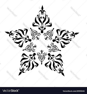 Star with tribal vector image