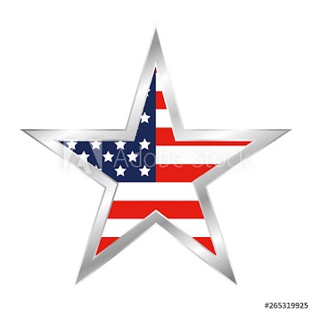 star with united states of america flag