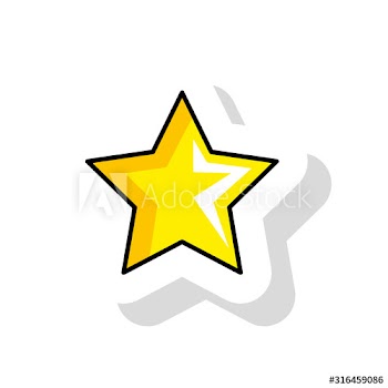 star yellow color style pop art design