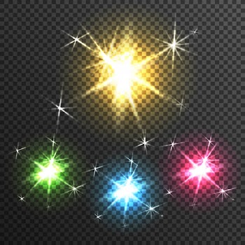 Starburst light effect transparent image Free Vector
