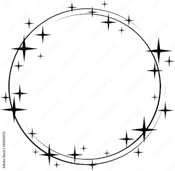 Stardust shiny star circle frame