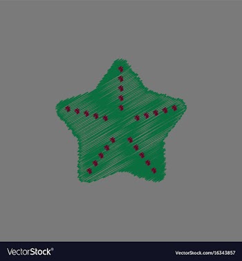 Starfish flet in hatching style vector image
