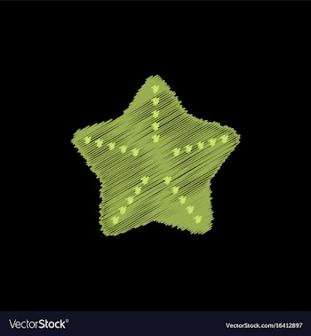Starfish flet in hatching style vector image